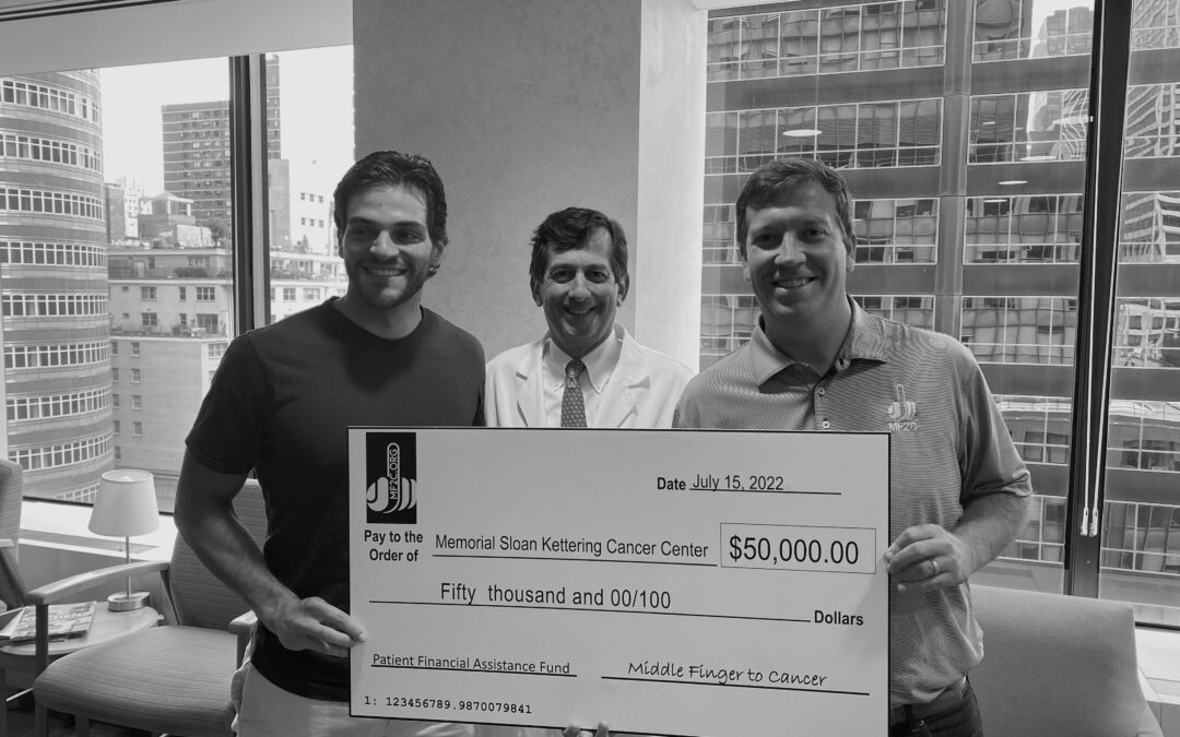 Middle Finger To Cancer donates $50,000 to Memorial Sloan Kettering Cancer Center's Social Work Fund